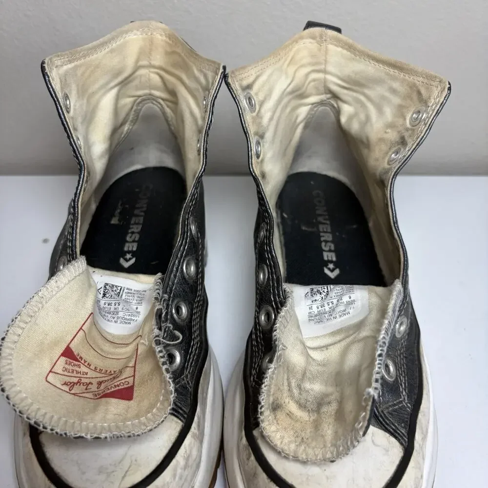 Converse Unisex Run Star Hike Hi 169241C Black White Sneaker Shoes Size M6 W7.5